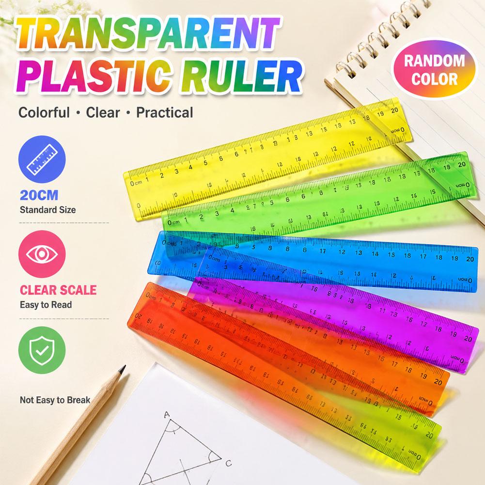 5pcs Random Color Plastic Rule - Ruler Set Transparent recension och pris