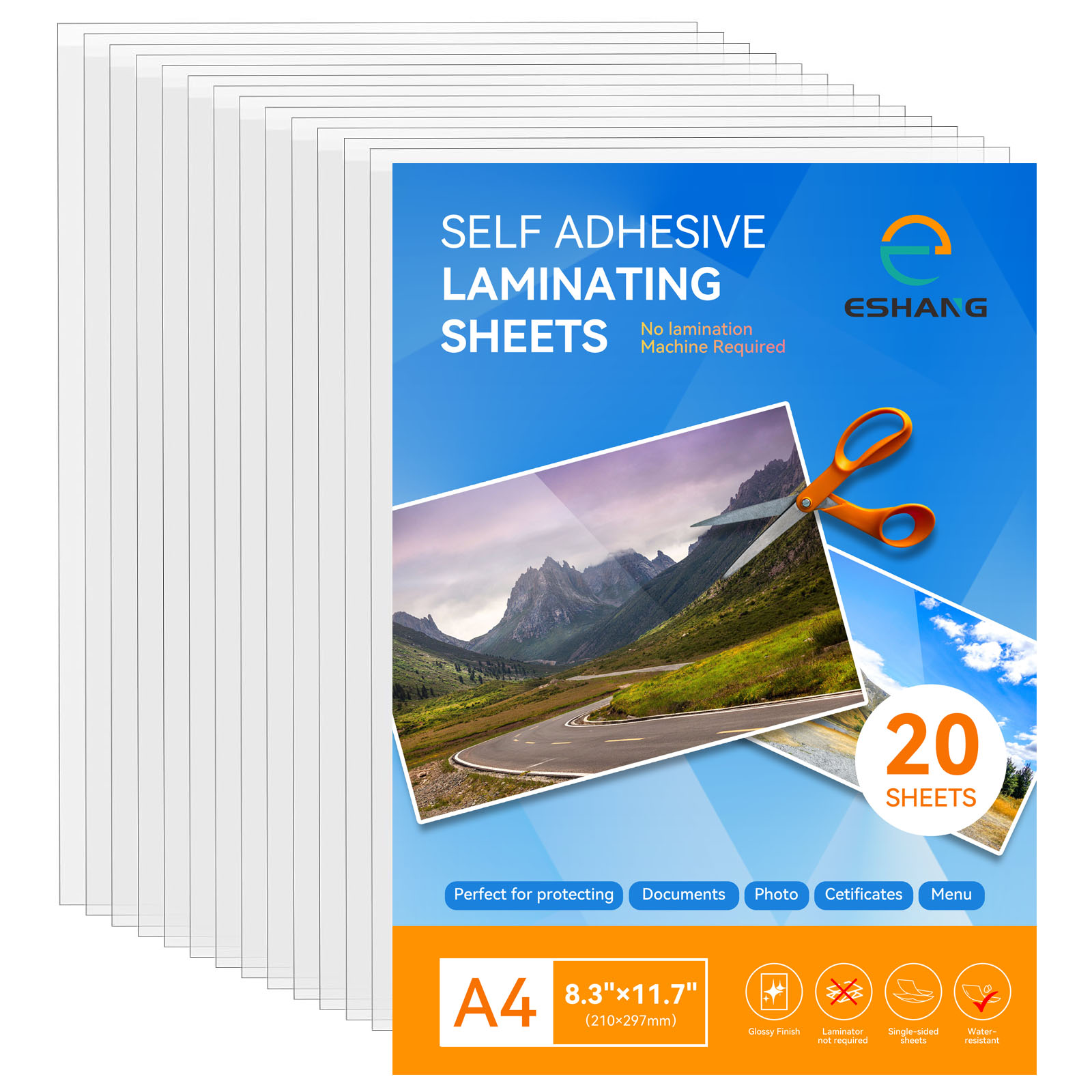 ESHANG 20Sheets Clear Cold Lam - Document Laminator Pouch recension och pris