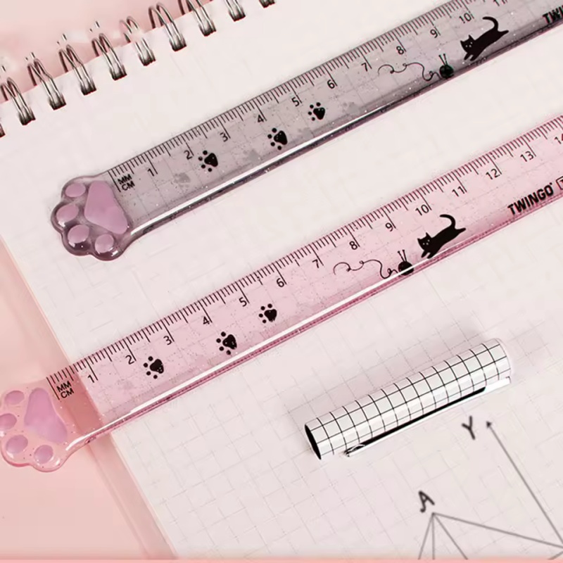1Pcs Cat Paw Design Ruler Meas - Ruler Set Transparent recension och pris