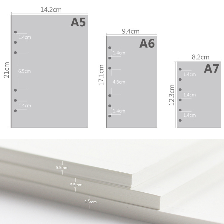 45 Sheets A5 A6A7 Loose Leaf N - Notebook Dotted A5 recension och pris