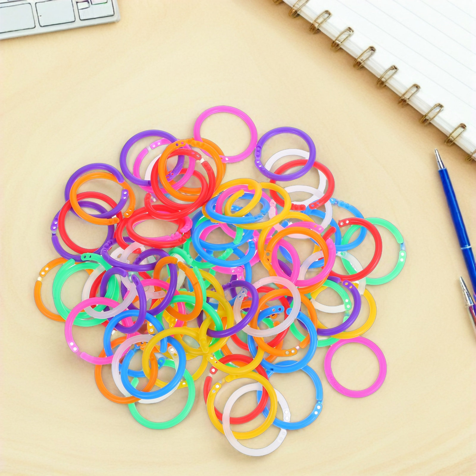 80Pcs Binder Rings Plastic Mul - Binder Clip Assorted recension och pris
